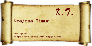 Krajcsa Timur névjegykártya